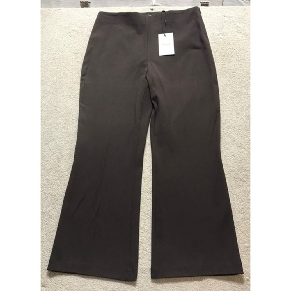 Theory Brown Flare Leg Trousers High Waist Career Casual‎ Pants SZ 10 NWT